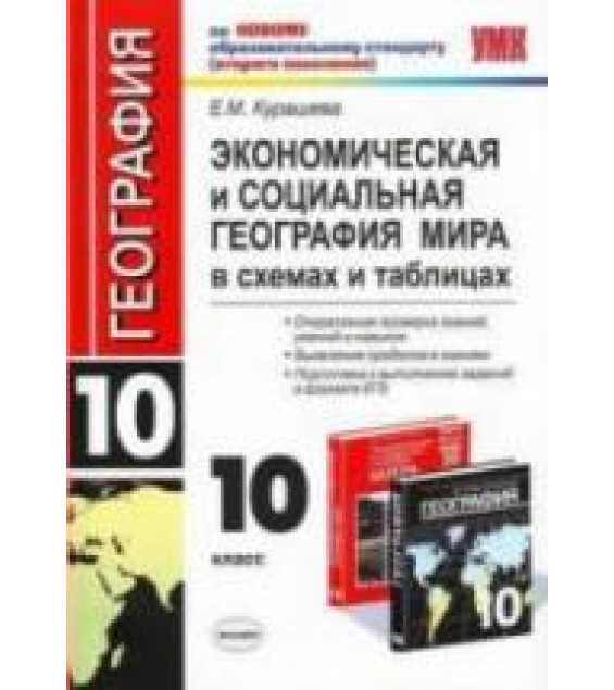 Экономическая и социальная география мира. 10 класс. В схемах и таблицах - Курашева Е.М.