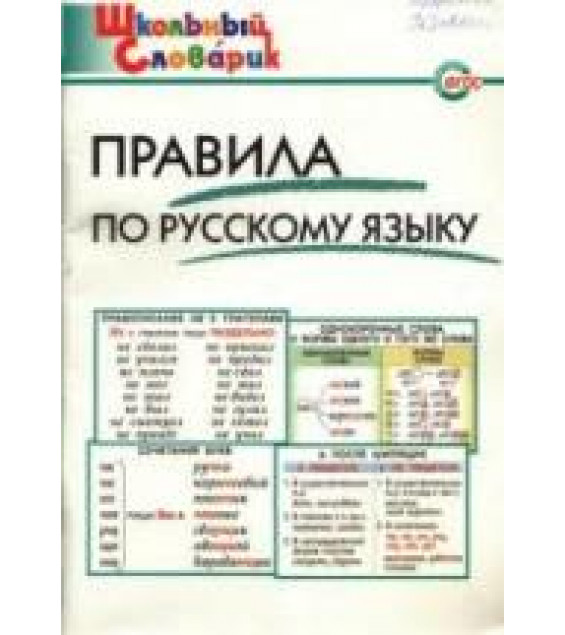 Правила по русскому языку. Начальная школа - Сост. Клюхина И.В.